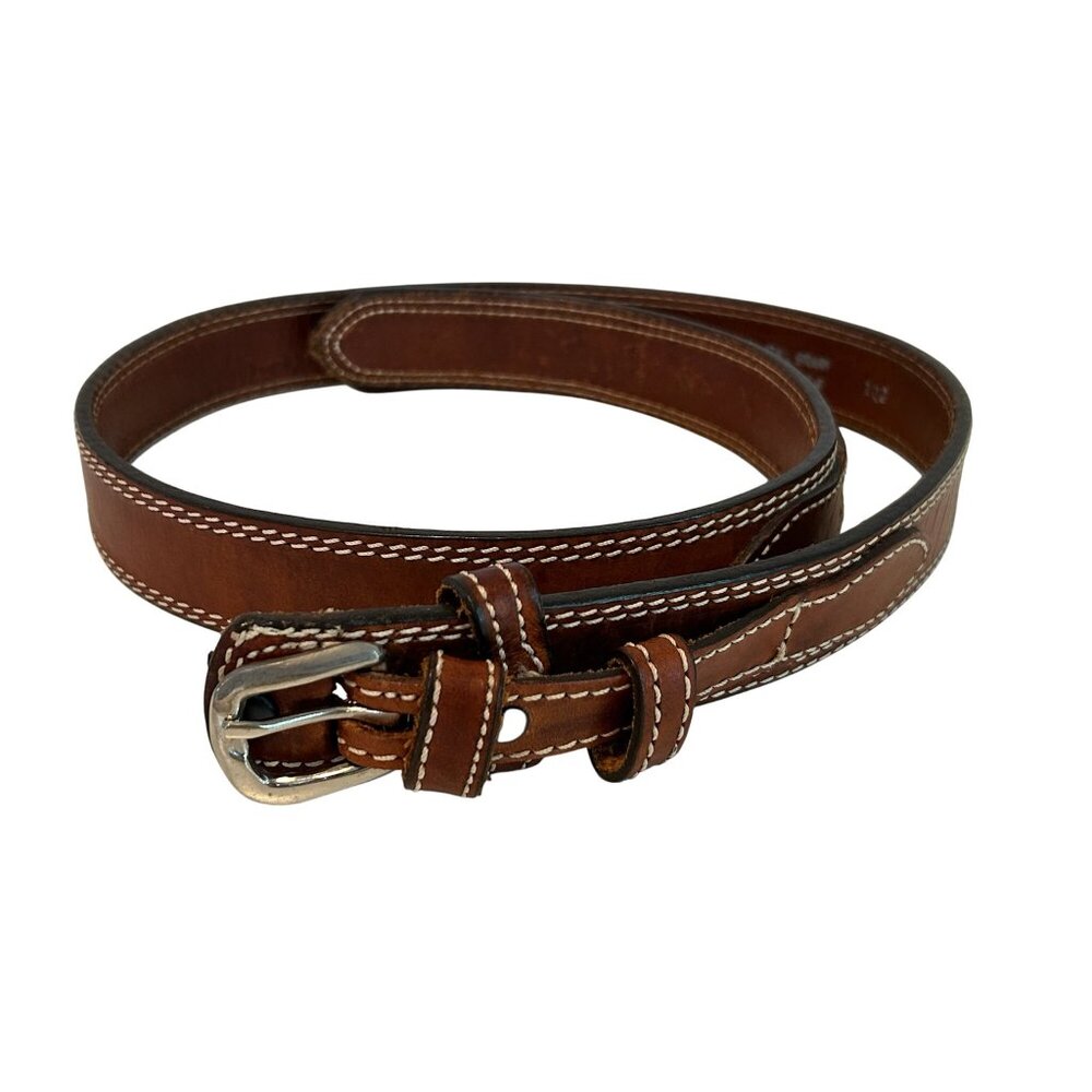 Brushy Creek Full Grain Leather Belt Brown Size 38 Made In USA